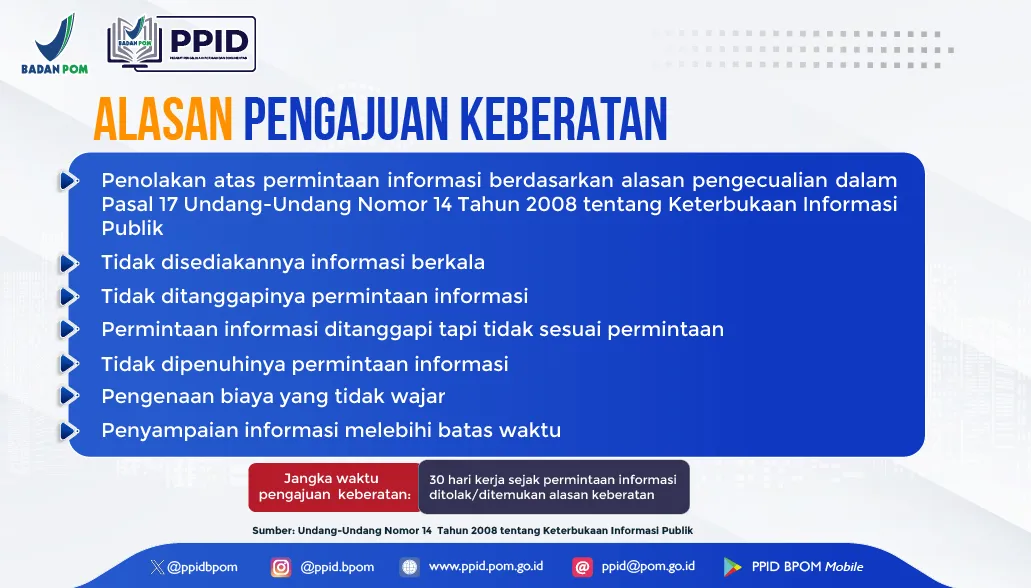 Alasan Pengajuan Keberatan